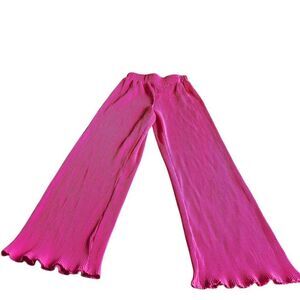 Lulus Sz XS fuschia textured Palazzo semi wide leg pants stretch